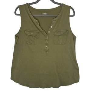 New York & Company Cotton Buttoned Tank Top